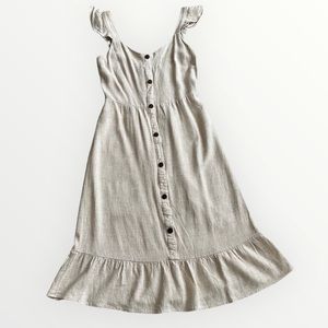 Monteau Los Angeles Beige Dress Ruffle Straps